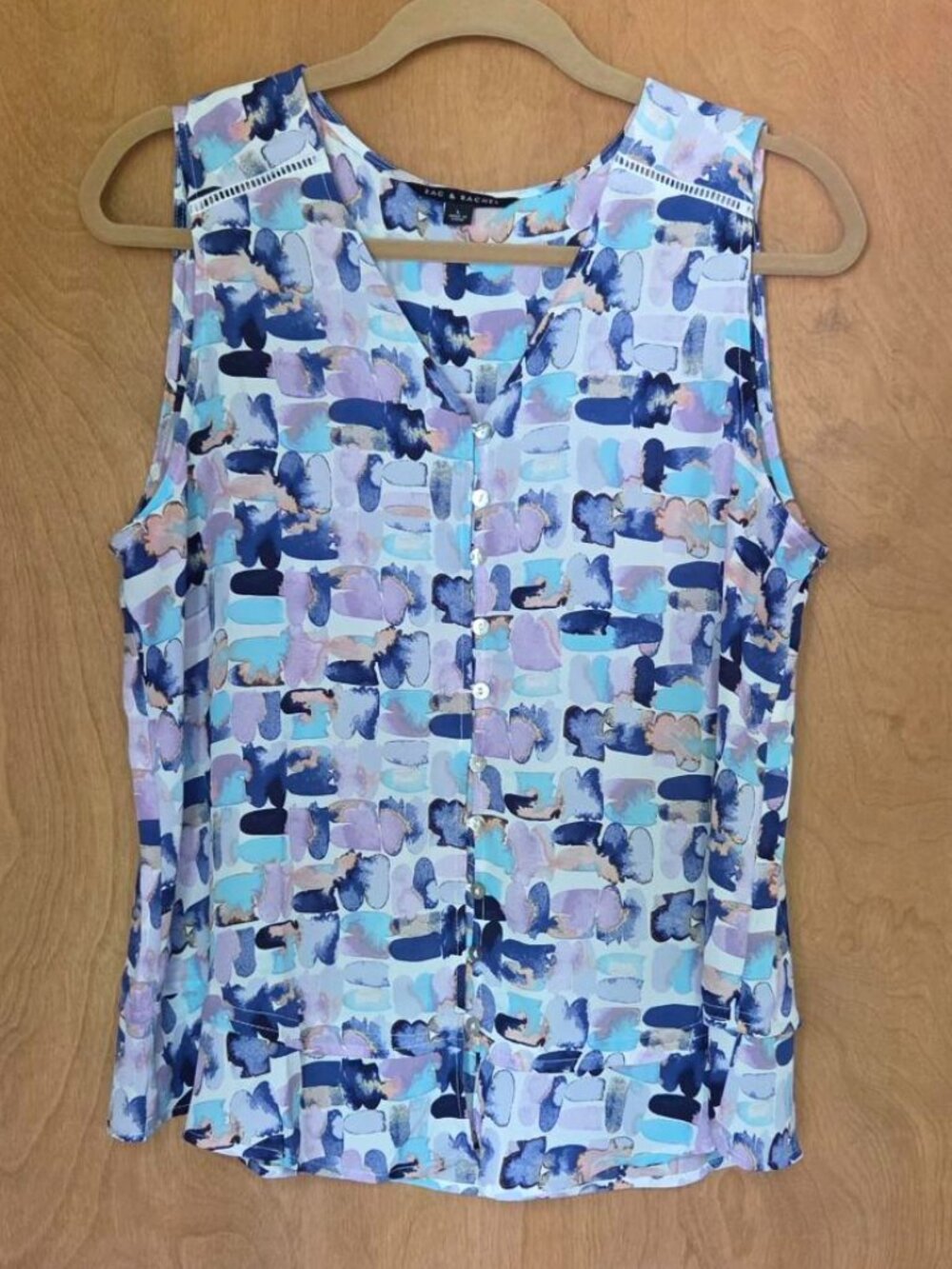Zac & Rachel Women’s Multi-Color Button Down Sleeveless Top